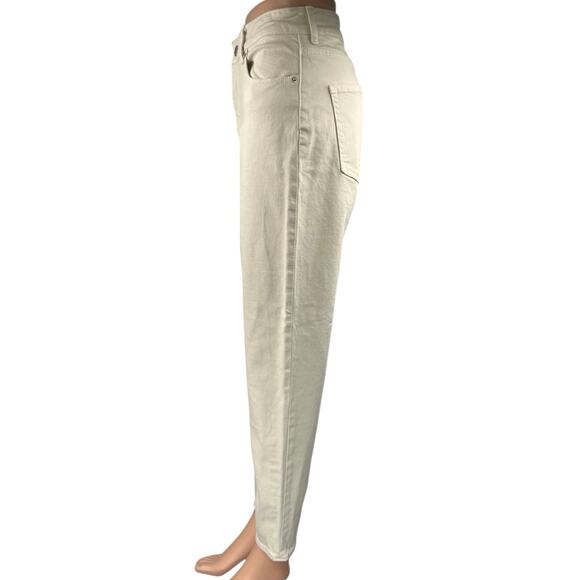 H&M Women's Cream High Waisted Straight Casual Cropped Denim Jeans Size 6 - Picture 2 of 5